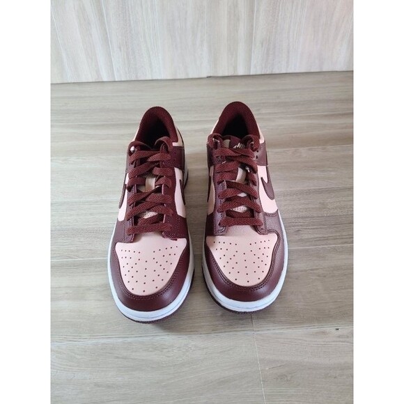 Nike Dunk Low Dark Team Red FB9109-600 Youth 5.5 GS Sneakers Maroon Pink Leather - Picture 2 of 10